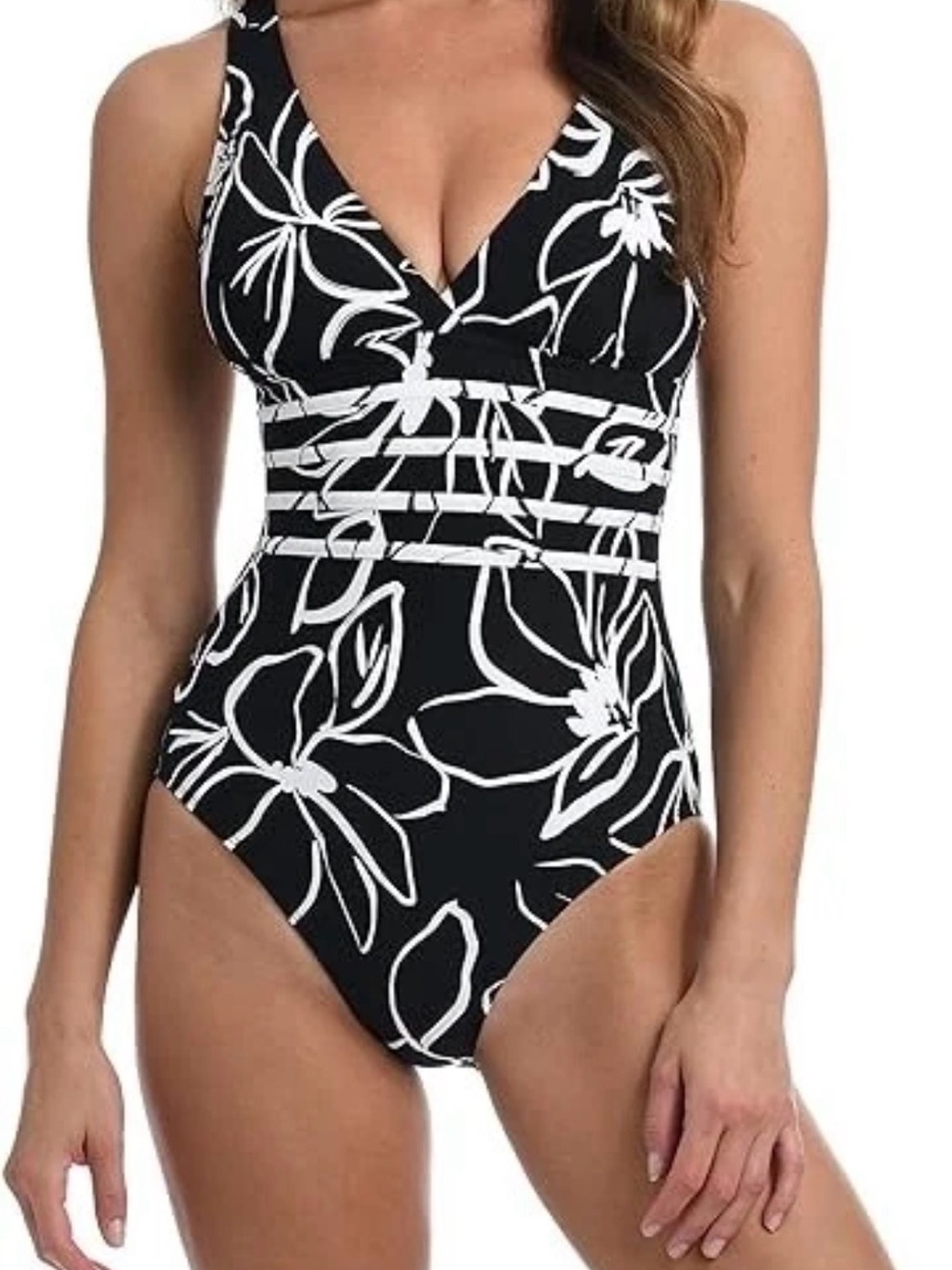La Blanca One Piece Swimsuit UPF 50+ Tummy Control Size 14 NWT
